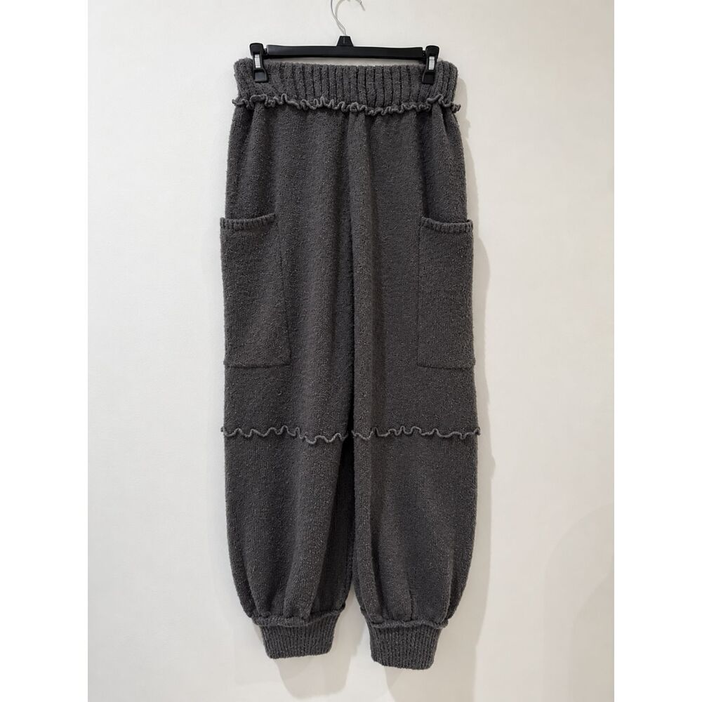 Oversized Knit Lounge Pan -  Dark Gray
